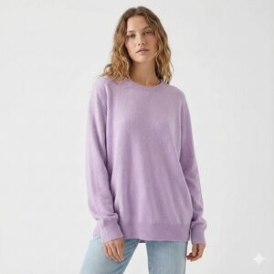 NAADAM 100% Cashmere ‘The Original’ Long Sleeve Crew Neck Lavender Sweater Sz XL